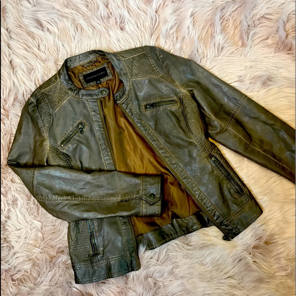 SIGNATURE STUDIO BROWN BOMBER JACKET